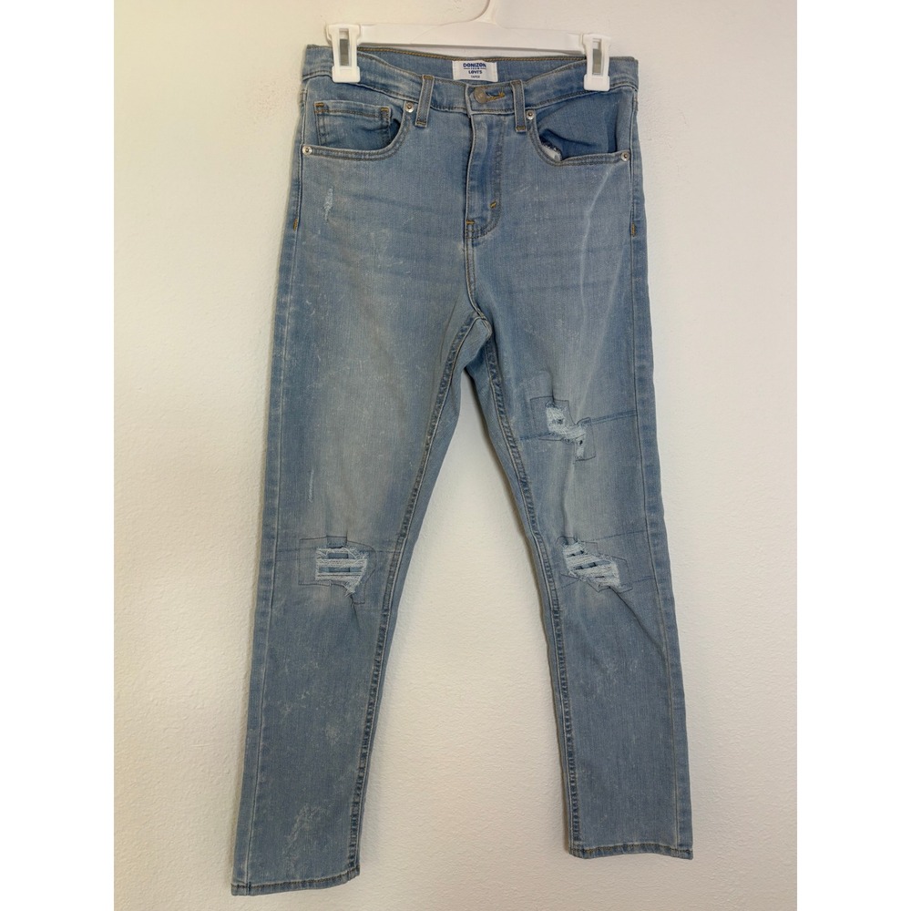 Denizen from Levis Boys Taper Jeans Light Wash Distressed Blue Size 16 Regular